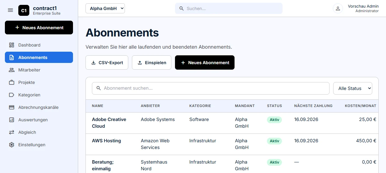 app.contract1 – Abonnements